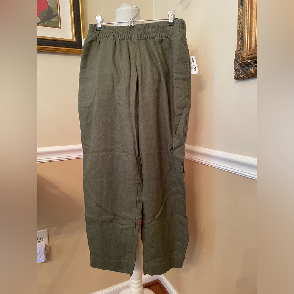 NWT Old Navy Linen blend straight pants size XS petite